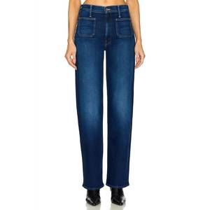 NEW MOTHER women's patch pocket rambler pant in blue
